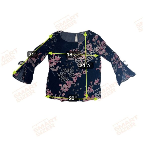 Dalia Velvet Burnout Tunic Top S Sheer Blk Floral Fairy Grunge Whimsigoth Witchy - Picture 2 of 8